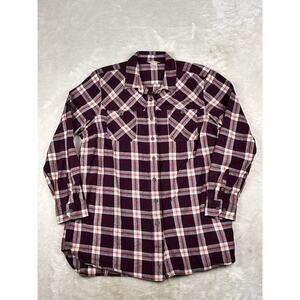 Duluth Trading Co Women’s Sz XL Free Swingin' Flannel Shirt Grunge Workwear